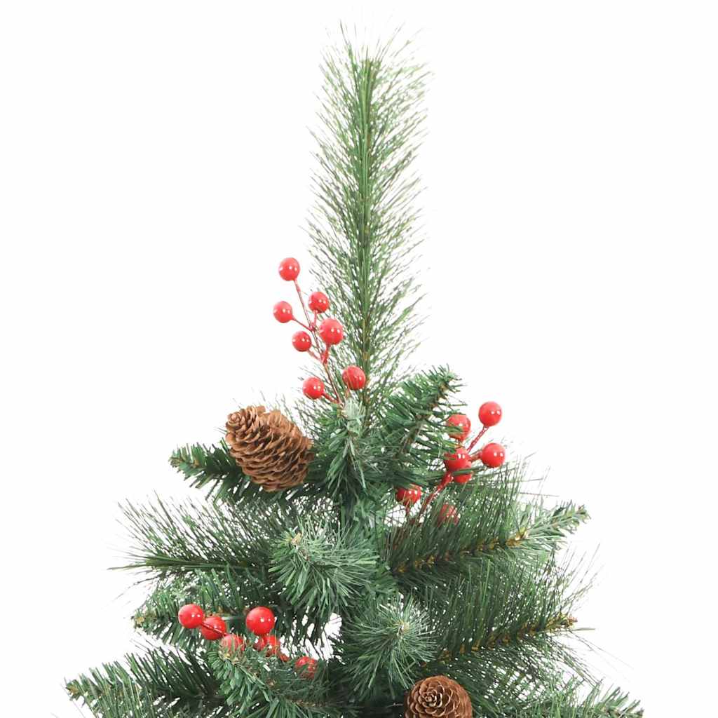 Kunstig juletre med LED -stripelys grønn 210 cm PVC og metall