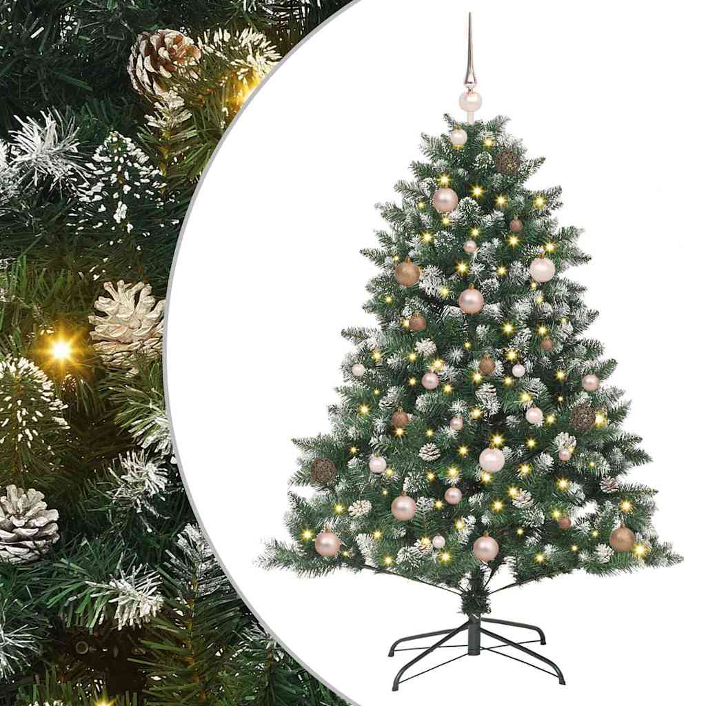 Kunstig juletre med 150 LED grønn 150 cm PVC og plast og stål