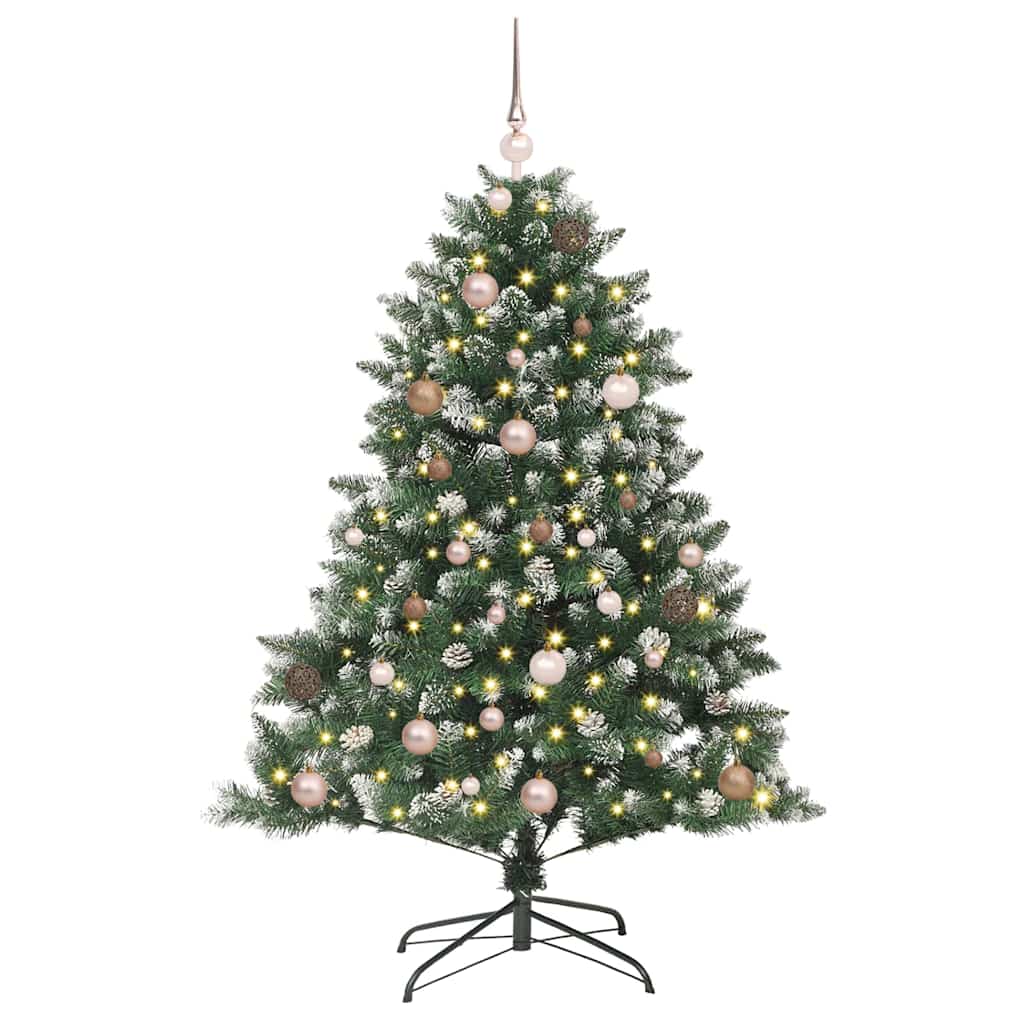 Kunstig juletre med 150 LED grønn 150 cm PVC og plast og stål
