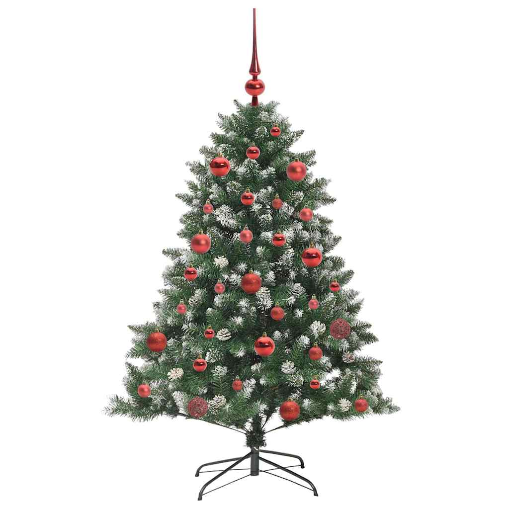 Kunstig juletre med 150 LED grønn 150 cm PVC og plast og stål vidaXL