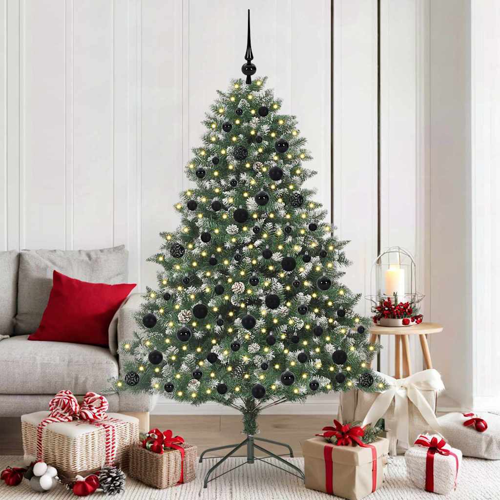 Kunstig juletre med 300 LED grønn 180 cm PVC og plast og stål
