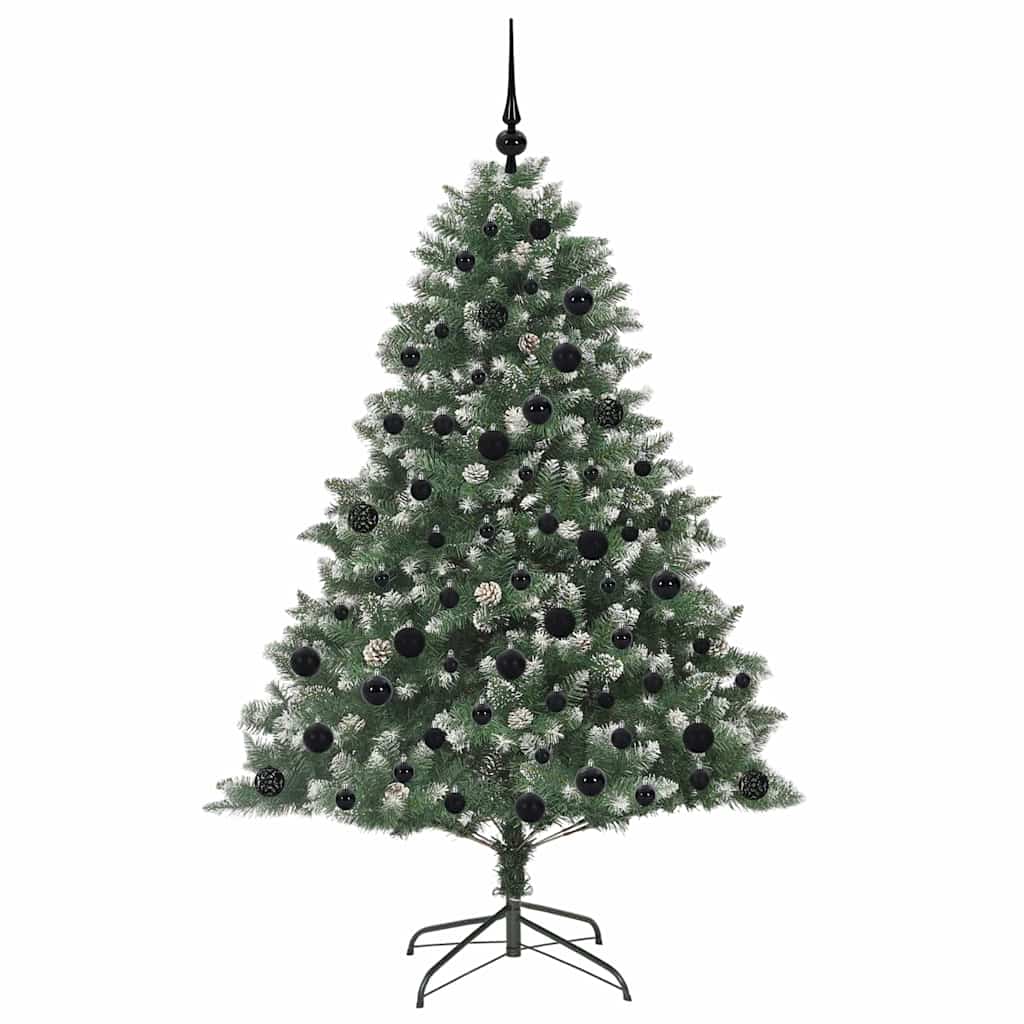 Kunstig juletre med 300 LED grønn 180 cm PVC og plast og stål