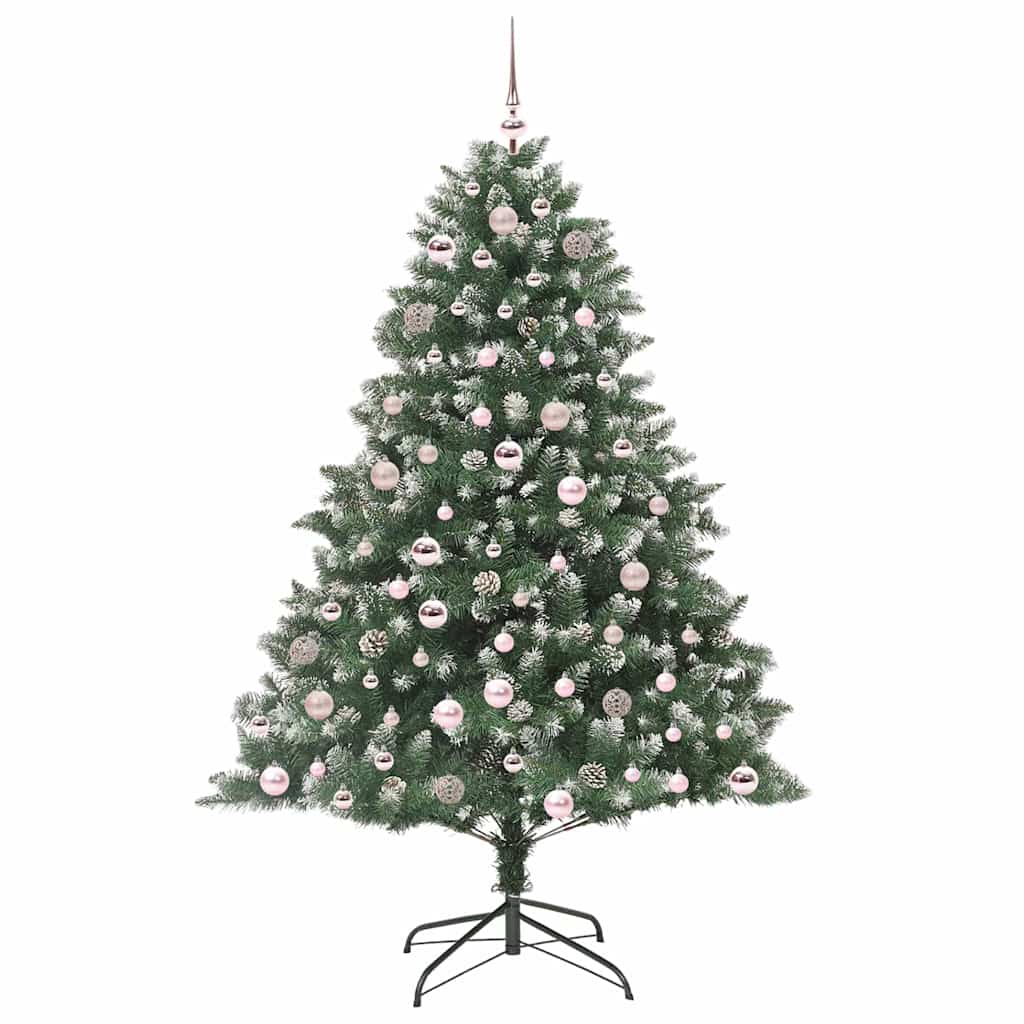Kunstig juletre med 300 LED grønn 180 cm PVC og plast og stål