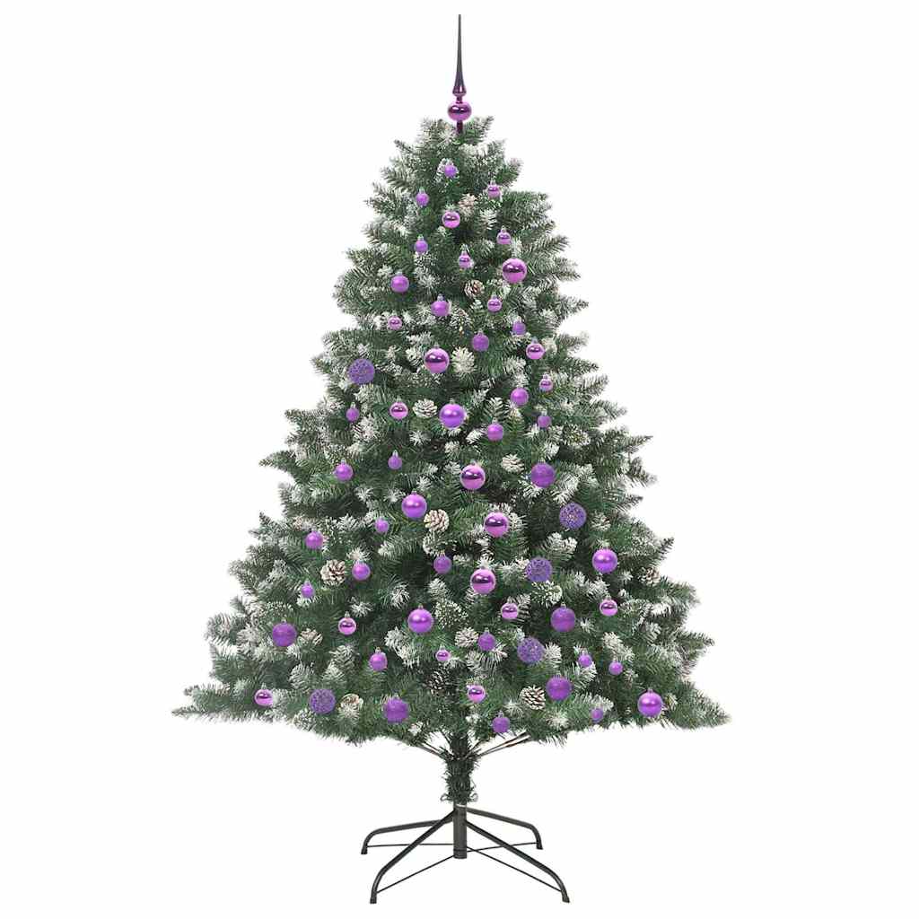 Kunstig juletre med 300 LED grønn 180 cm PVC og plast og stål