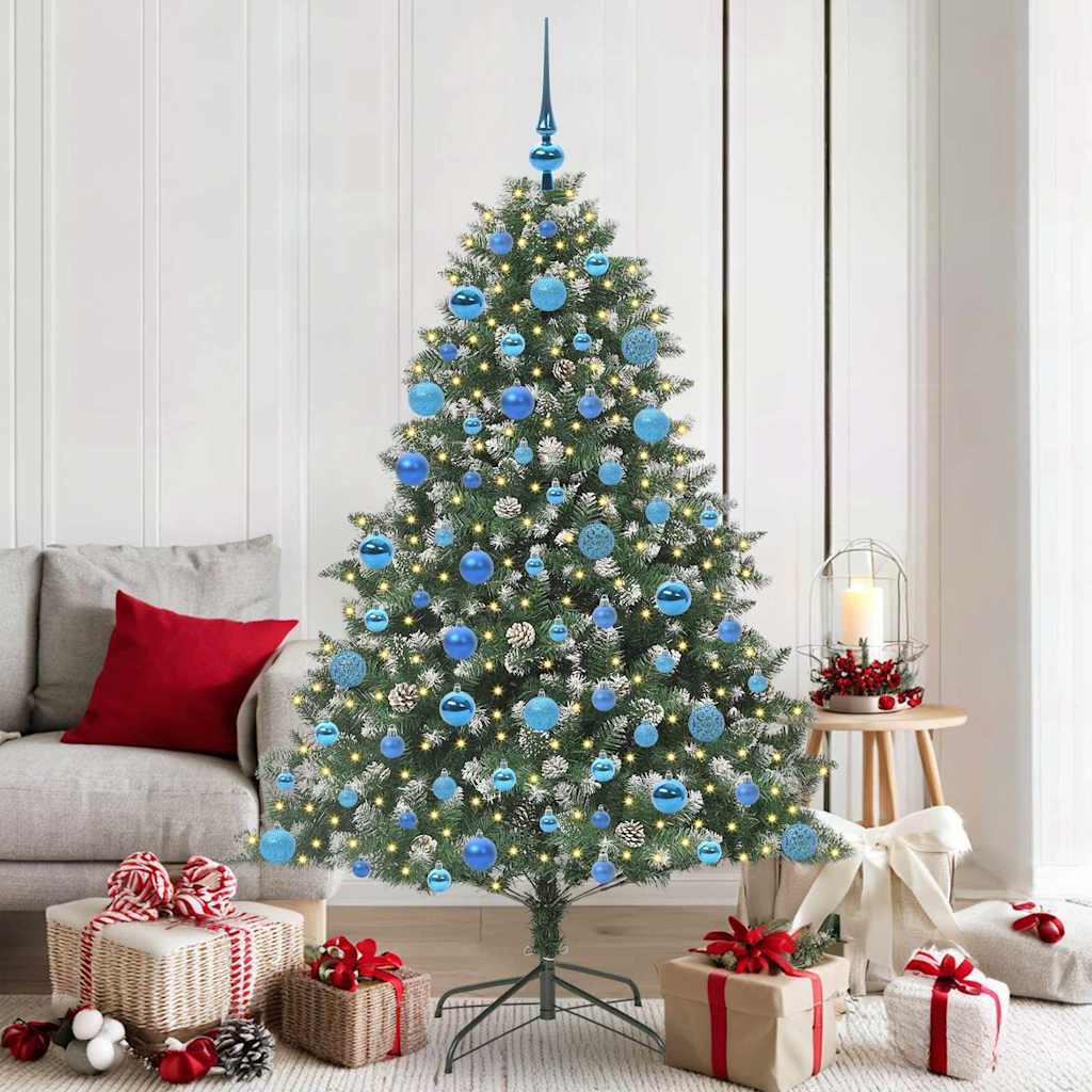 Kunstig juletre med 300 LED grønn 180 cm PVC og plast og stål