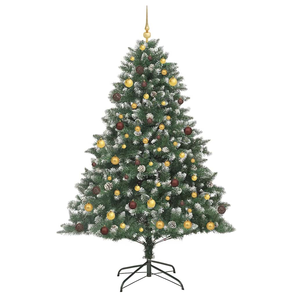 Kunstig juletre med 300 LED grønn 210 cm PVC og plast og stål