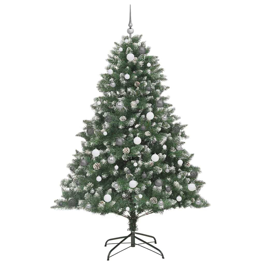 Kunstig juletre med 300 LED grønn 210 cm PVC og plast og stål