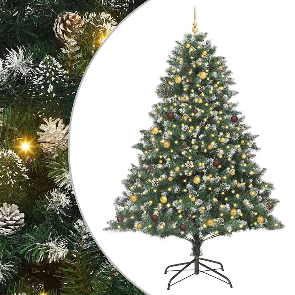 Kunstig juletre med 300 LED grønn 240 cm PVC og plast og stål