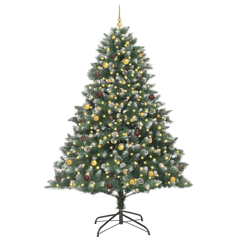 Kunstig juletre med 300 LED grønn 240 cm PVC og plast og stål