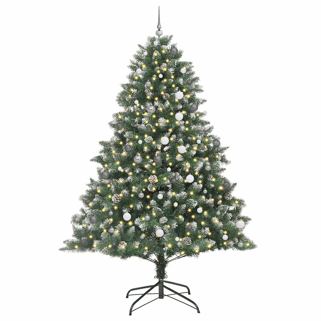 Kunstig juletre med 300 LED grønn 240 cm PVC og plast og stål