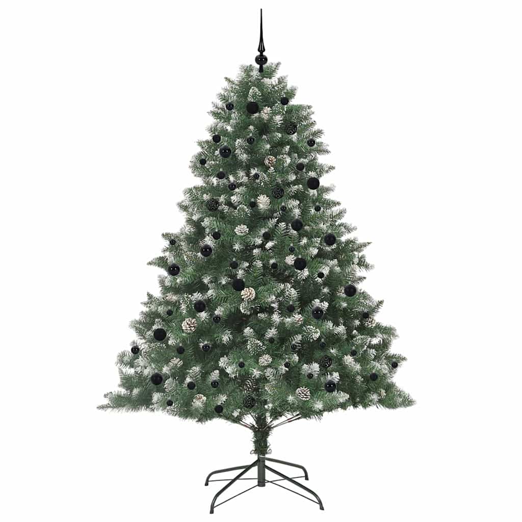 Kunstig juletre med 300 LED grønn 240 cm PVC og plast og stål vidaXL