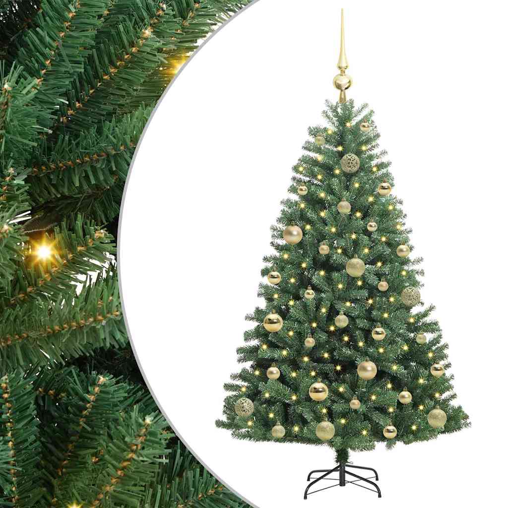 Kunstig sammensatt juletre grønn 120 cm PVC og metall