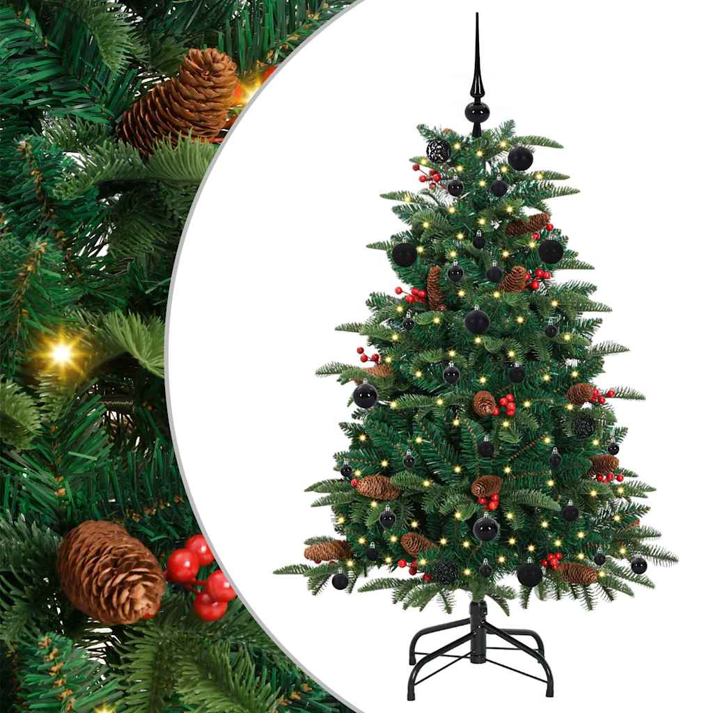 Kunstig juletre med 150 LED grønn 150 cm PVC og Metall og Plast