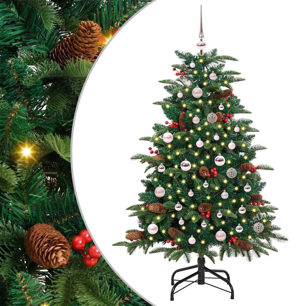 Kunstig juletre med 150 LED grønn 150 cm PVC og Metall og Plast
