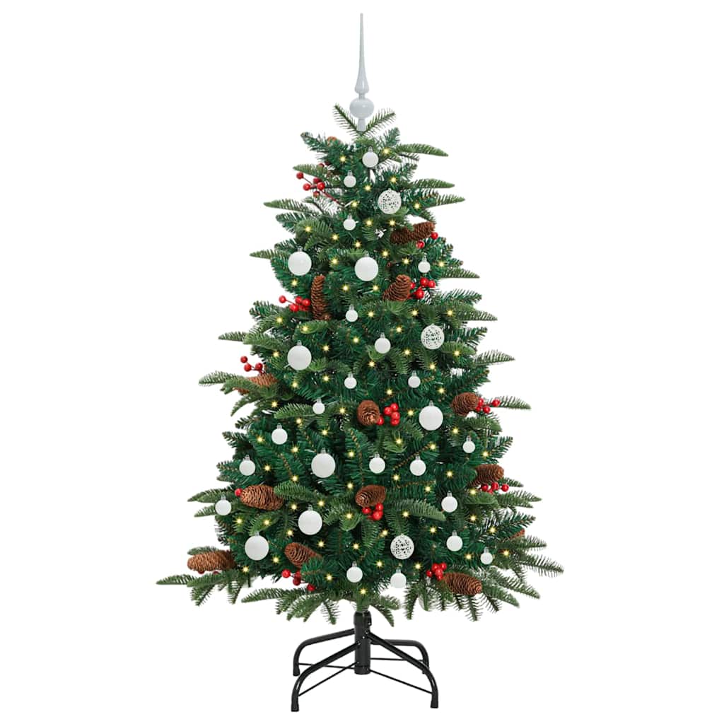 Kunstig juletre med 150 LED grønn 150 cm PVC og Metall og Plast