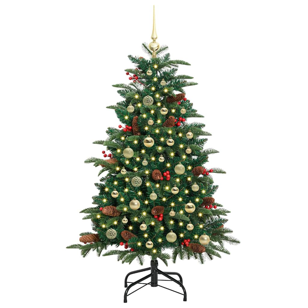 Kunstig juletre med 150 LED grønn 150 cm PVC og Metall og Plast