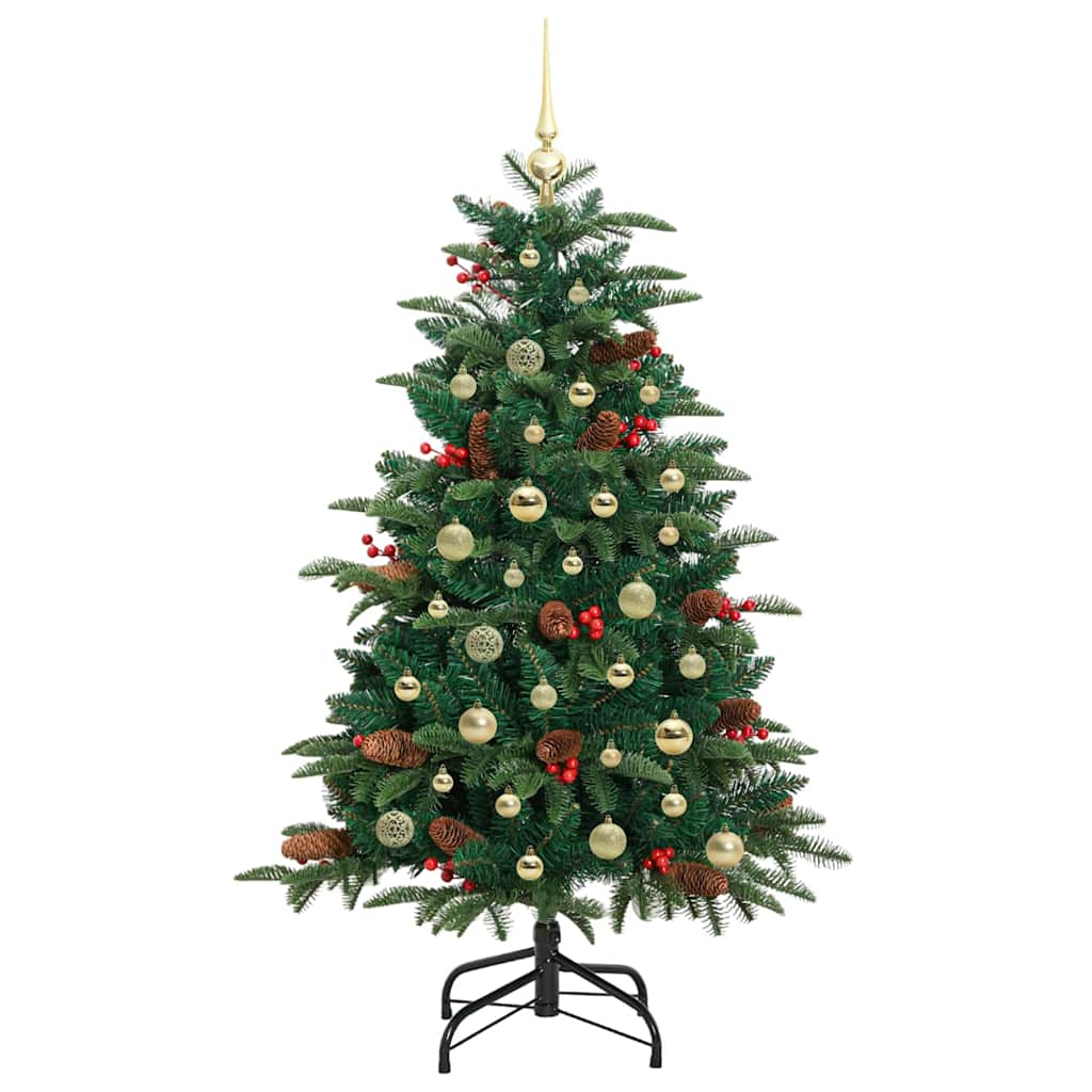 Kunstig juletre med 150 LED grønn 150 cm PVC og Metall og Plast