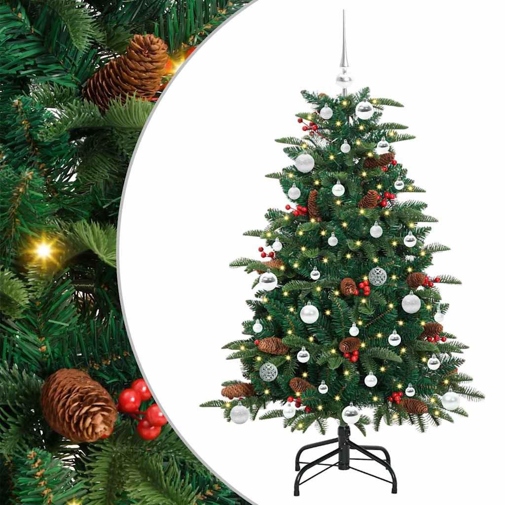 Kunstig juletre med 150 LED grønn 150 cm PVC og Metall og Plast