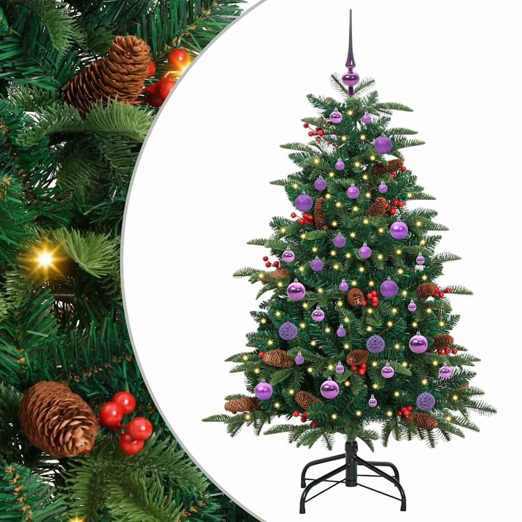 Kunstig juletre med 150 LED grønn 150 cm PVC og Metall og Plast
