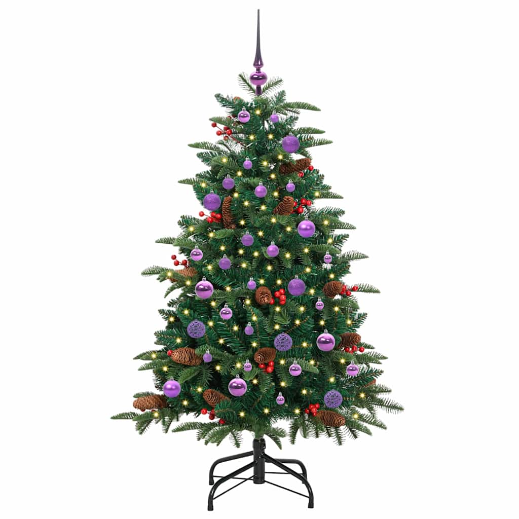 Kunstig juletre med 150 LED grønn 150 cm PVC og Metall og Plast