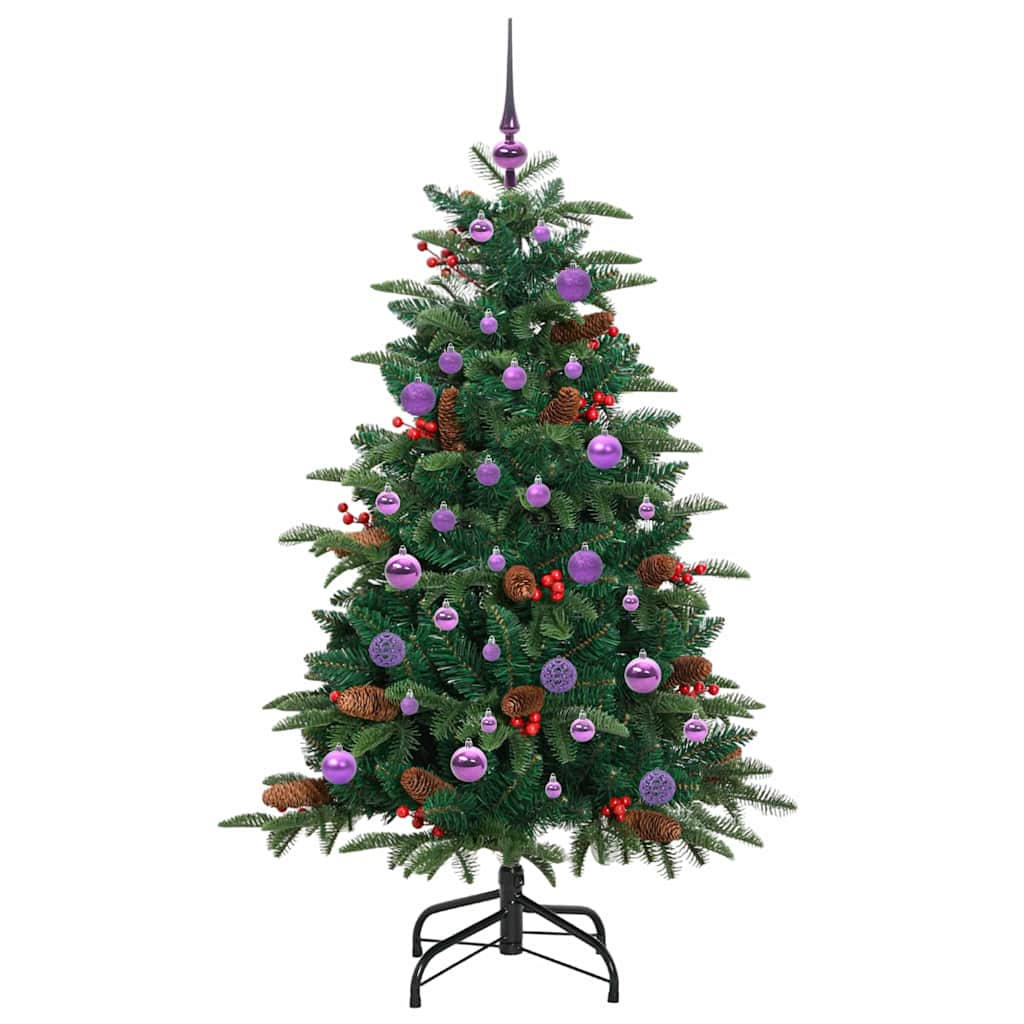 Kunstig juletre med 150 LED grønn 150 cm PVC og Metall og Plast