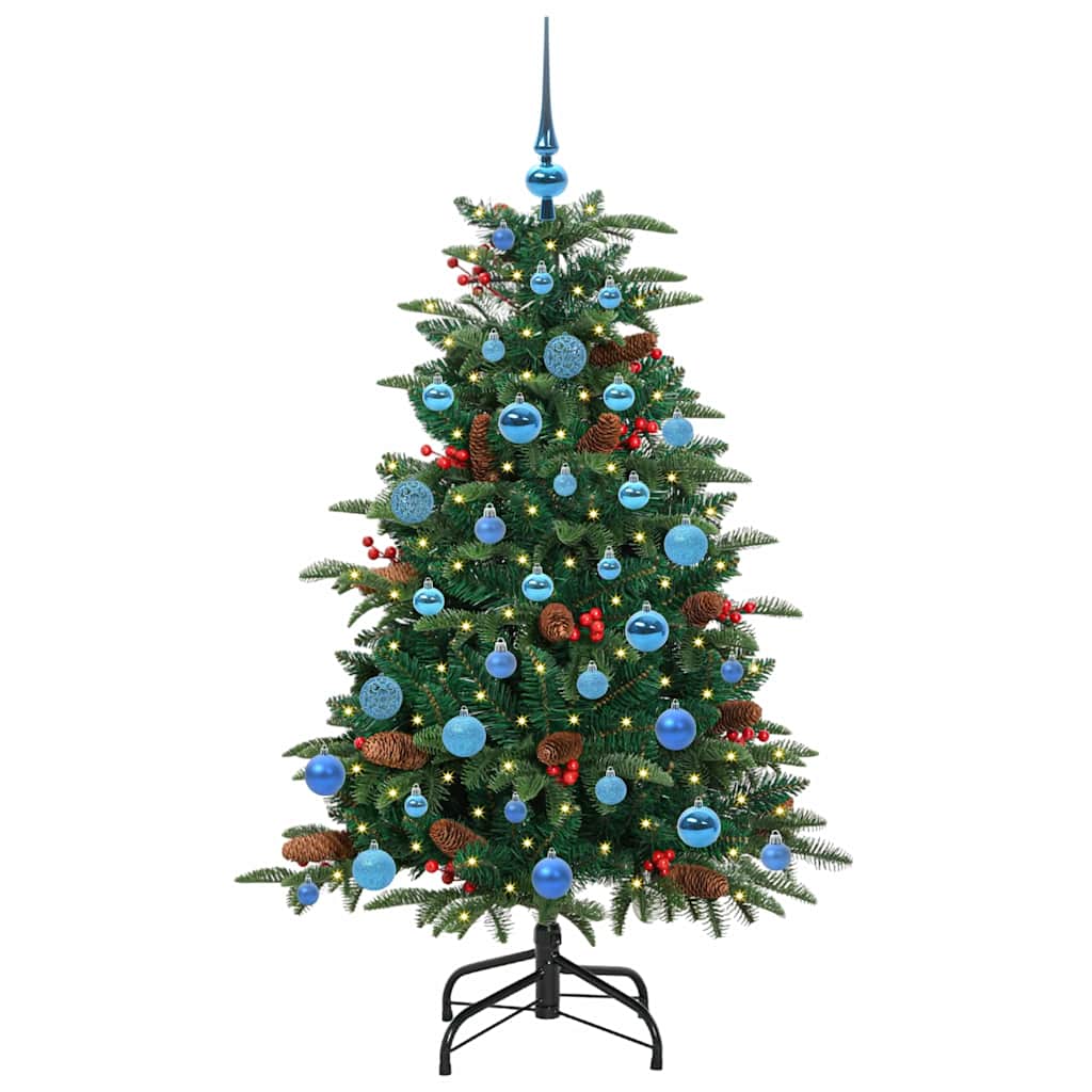 Kunstig juletre med 150 LED grønn 150 cm PVC og Metall og Plast