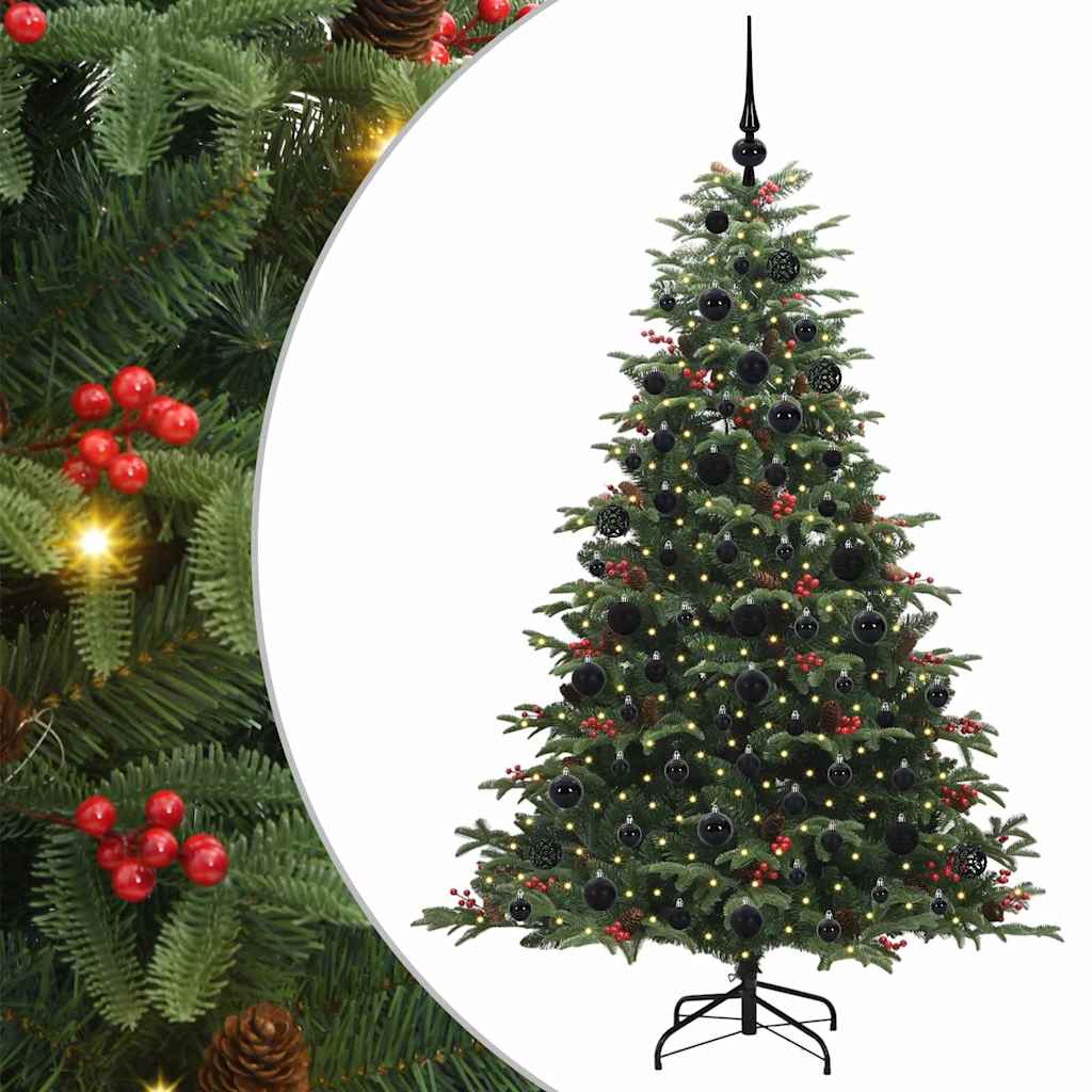 Kunstig juletre med 300 LED grønn 180 cm PVC og Metall og Plast