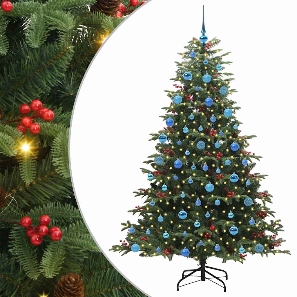 Kunstig juletre med 300 LED grønn 180 cm PVC og Metall og Plast