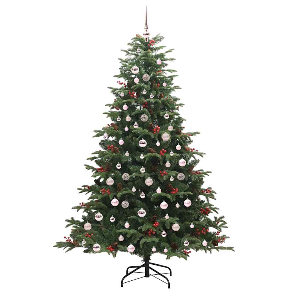 Kunstig juletre med 300 LED grønn 210 cm PVC og Metall og Plast