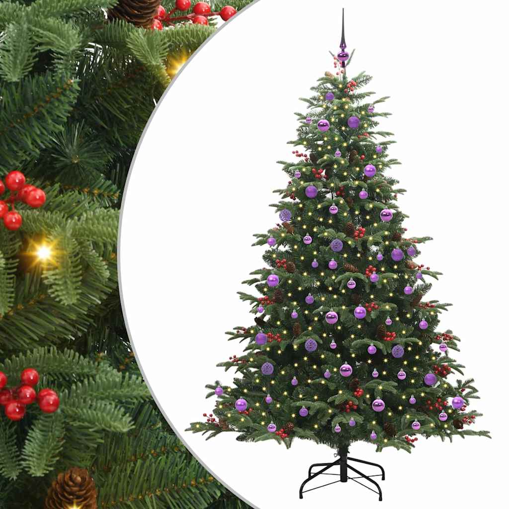 Kunstig juletre med 300 LED grønn 210 cm PVC og Metall og Plast