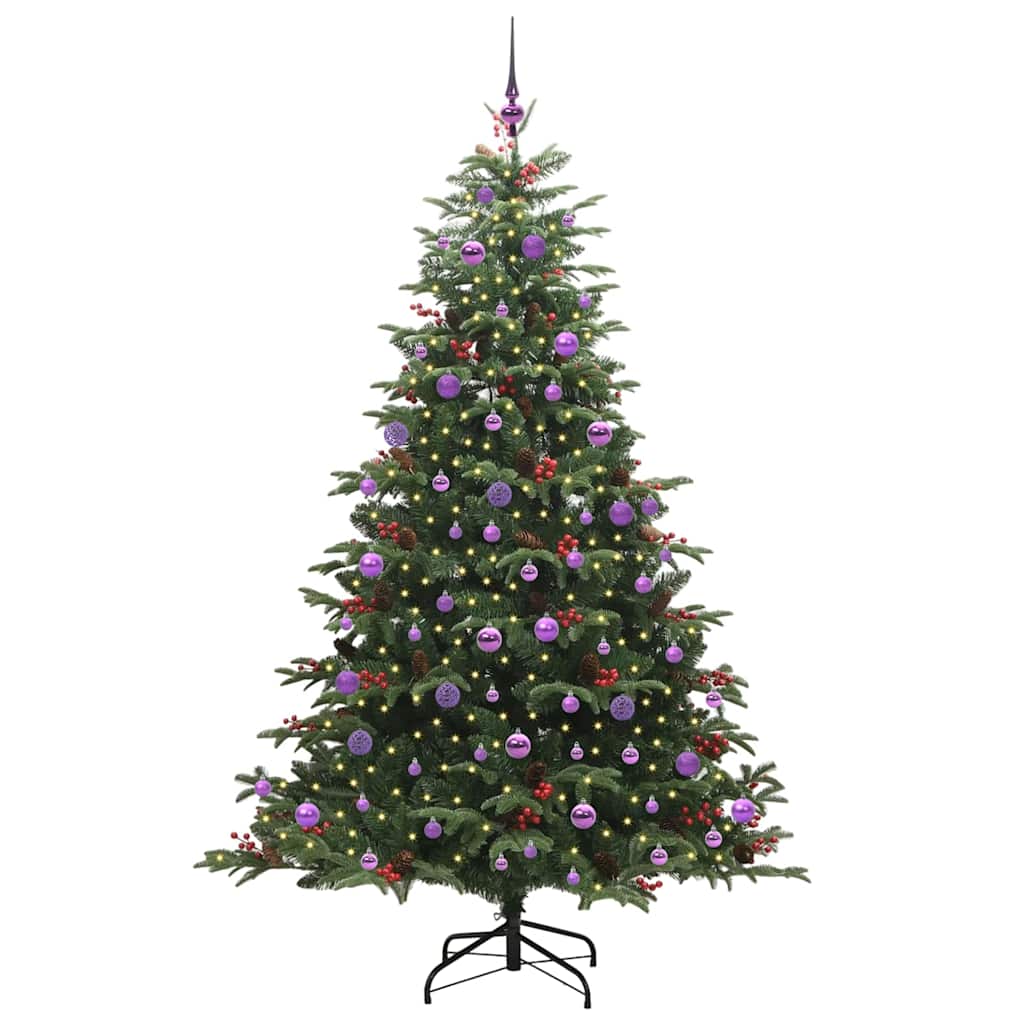 Kunstig juletre med 300 LED grønn 210 cm PVC og Metall og Plast