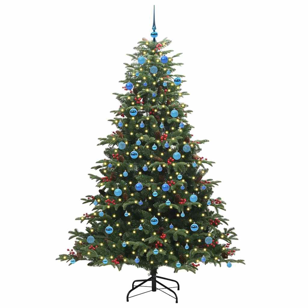 Kunstig juletre med 300 LED grønn 210 cm PVC og Metall og Plast