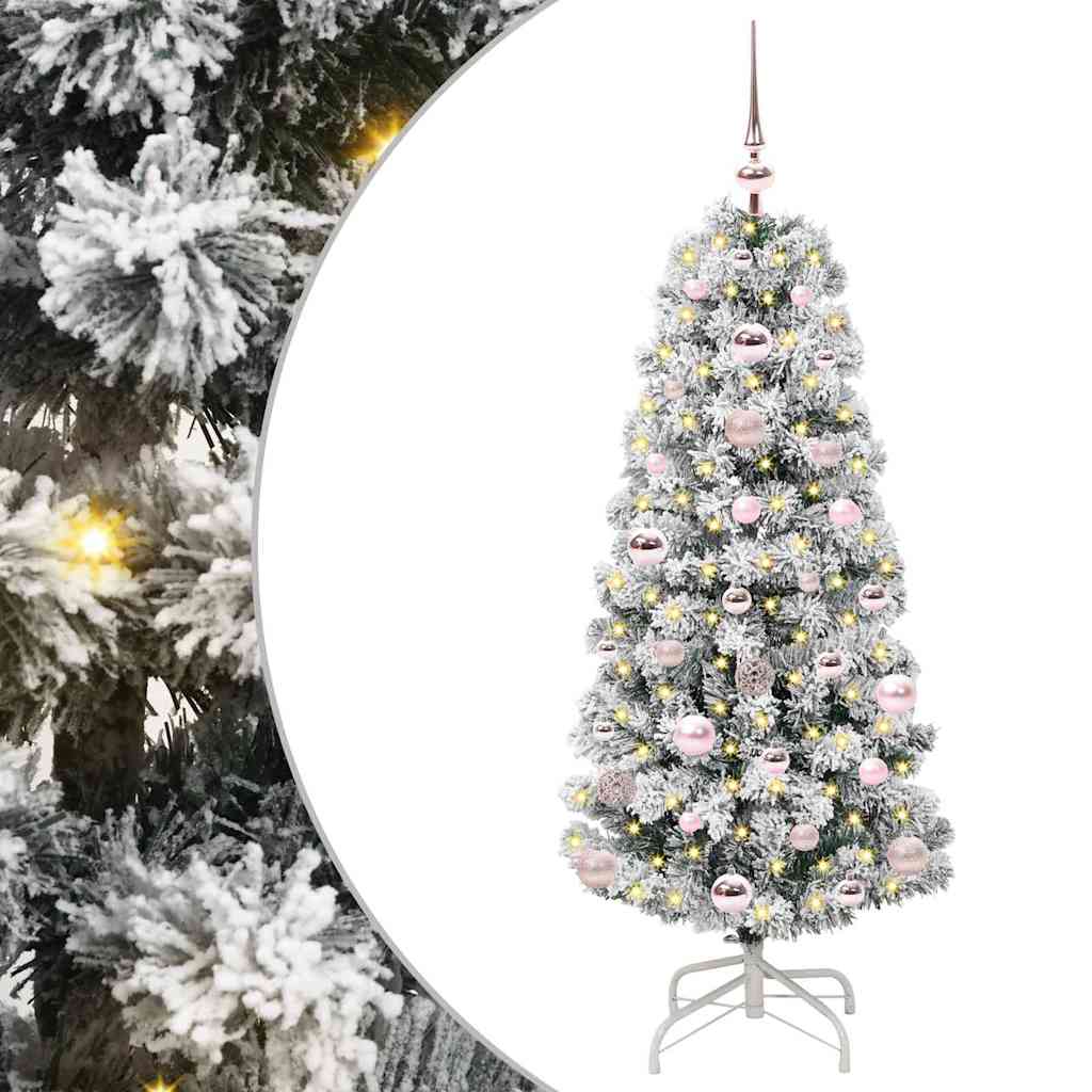 Kunstig sammensatt juletre med 150 LED Grønn og hvit 120 cm