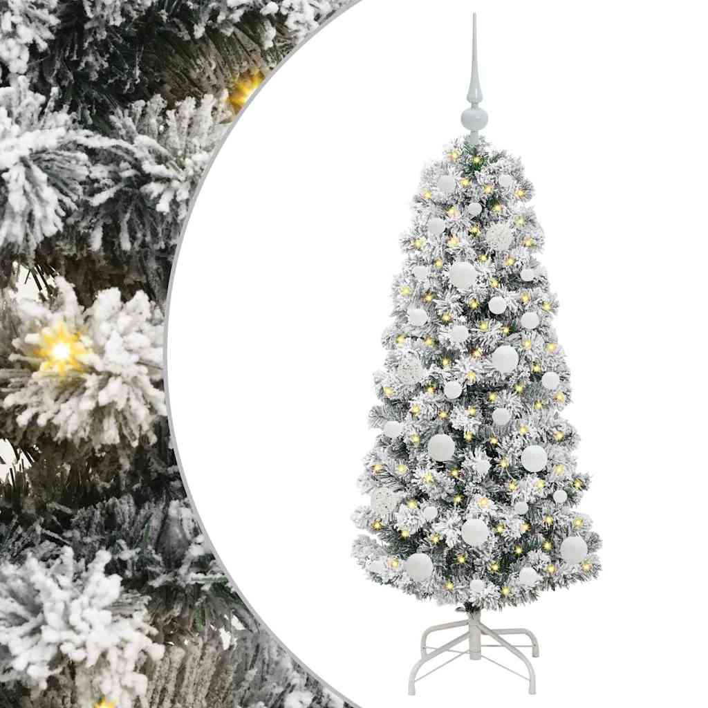 Kunstig sammensatt juletre med 150 LED Grønn og hvit 120 cm