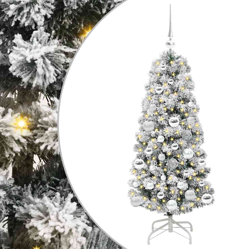 Kunstig sammensatt juletre med 150 LED Grønn og hvit 120 cm