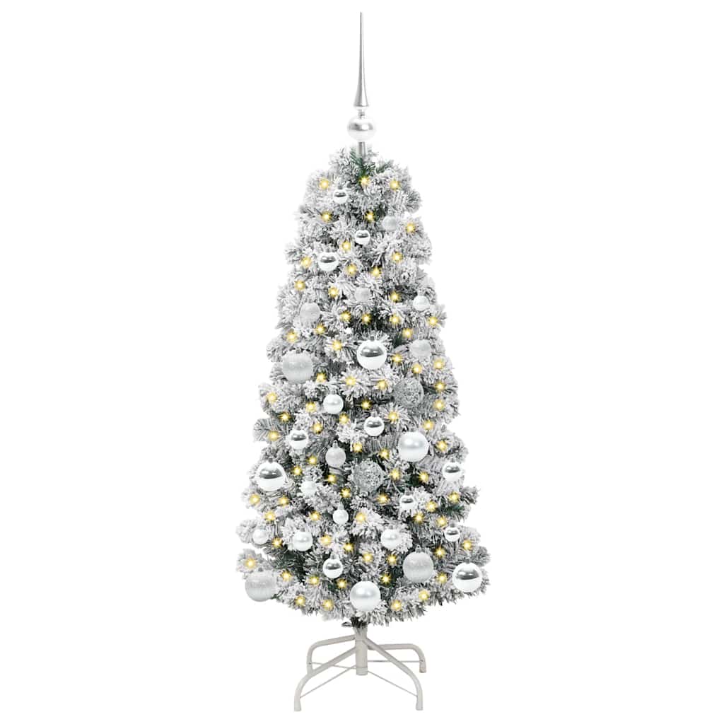 Kunstig sammensatt juletre med 150 LED Grønn og hvit 120 cm