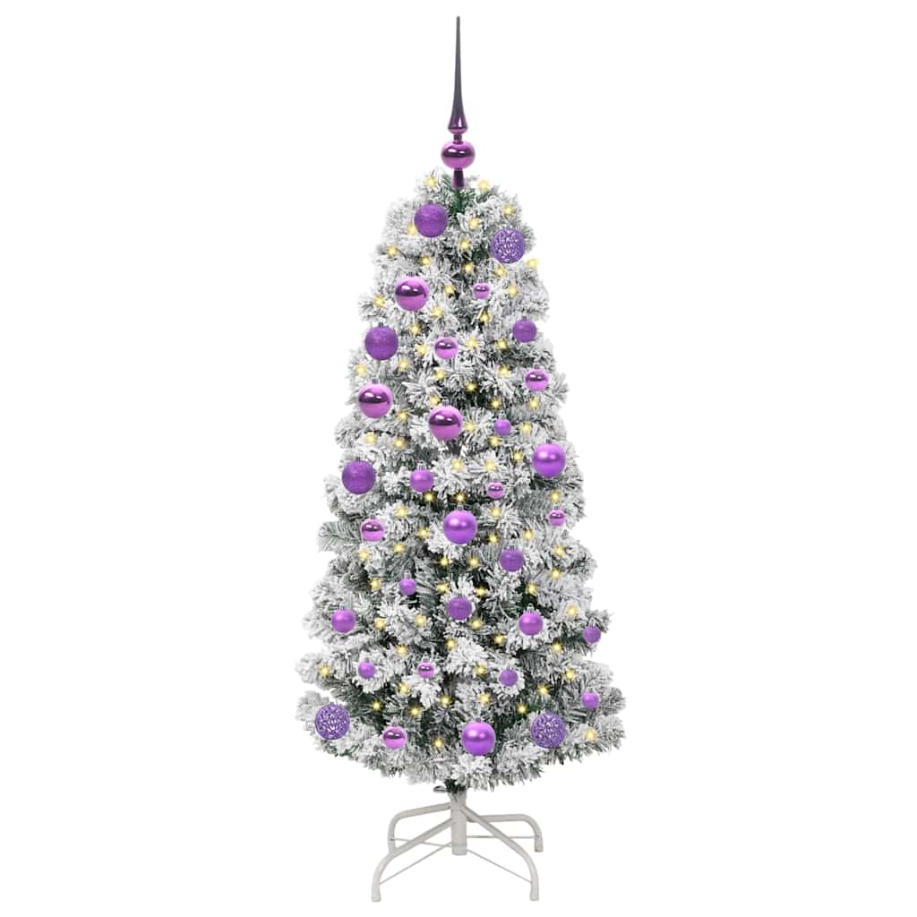Kunstig sammensatt juletre med 150 LED Grønn og hvit 120 cm