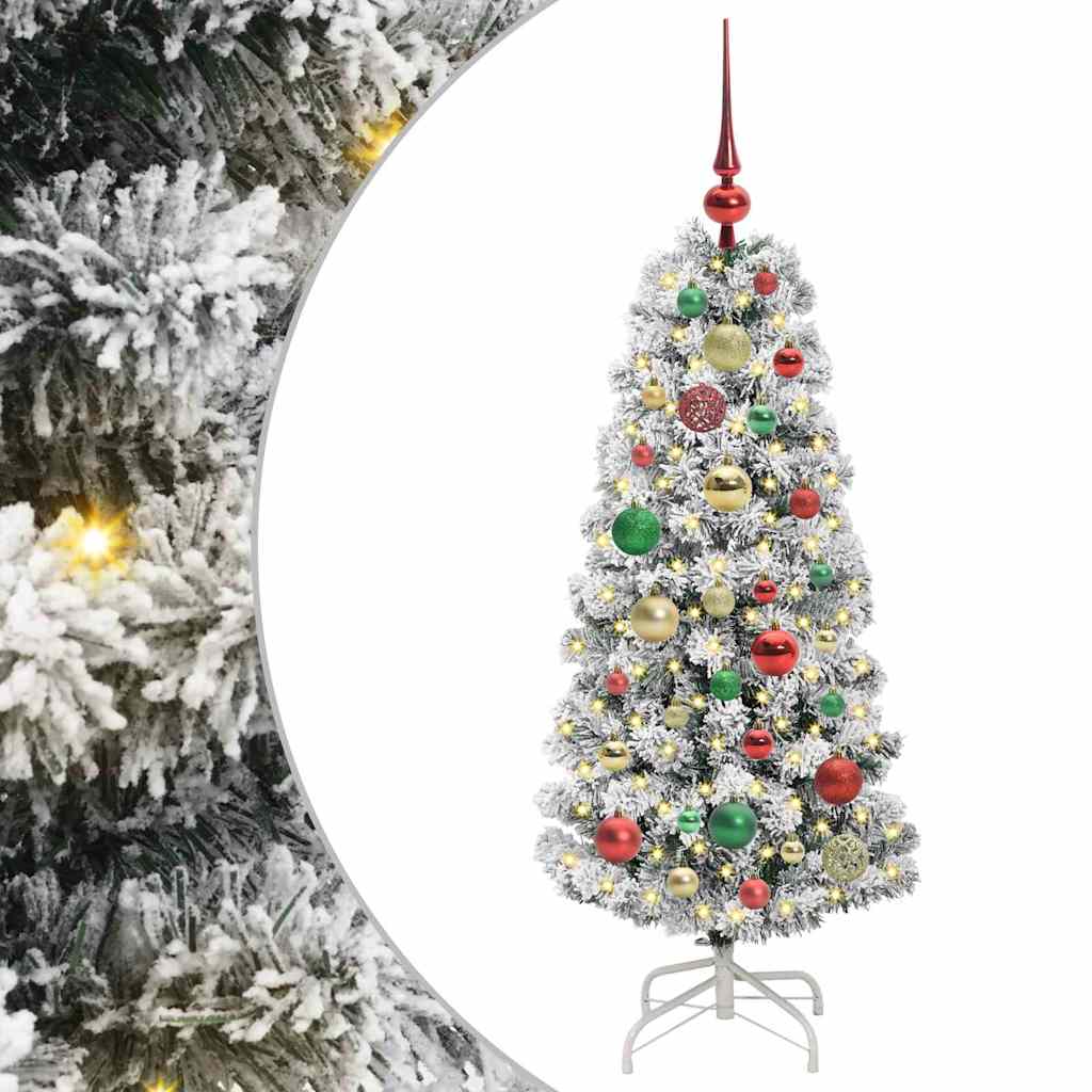 Kunstig sammensatt juletre med 150 LED Grønn og hvit 120 cm