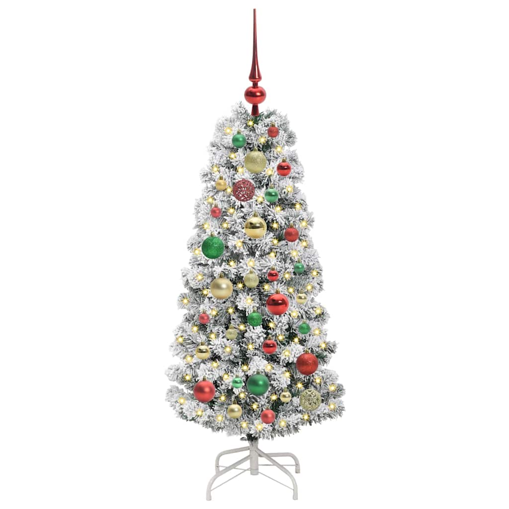 Kunstig sammensatt juletre med 150 LED Grønn og hvit 120 cm