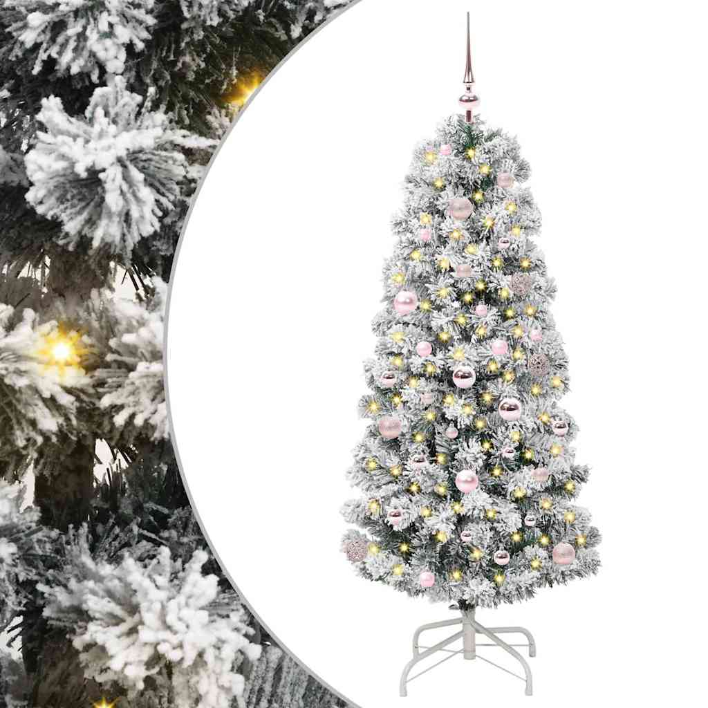 Kunstig sammensatt juletre med 150 LED Grønn og hvit 150 cm