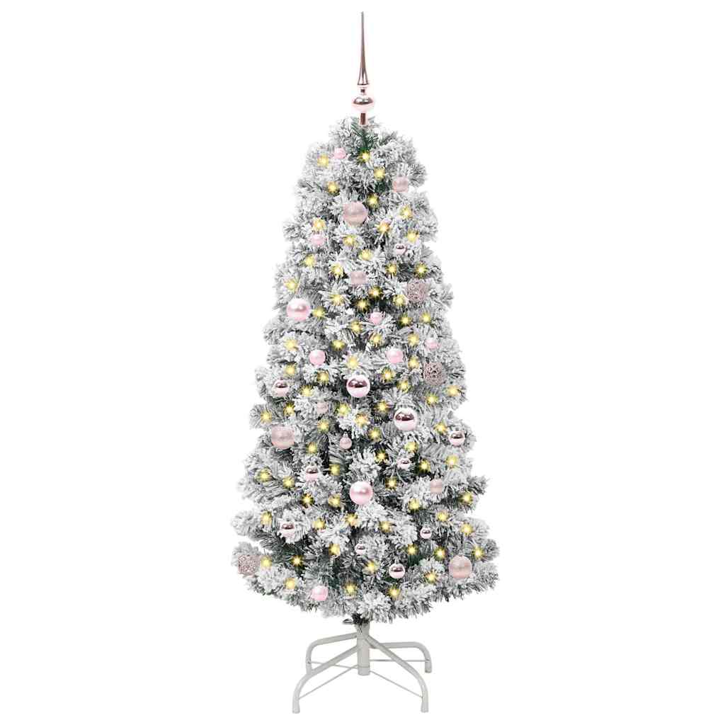 Kunstig sammensatt juletre med 150 LED Grønn og hvit 150 cm