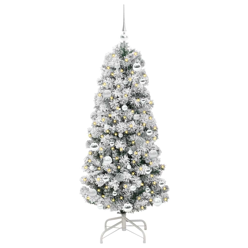 Kunstig sammensatt juletre med 150 LED Grønn og hvit 150 cm