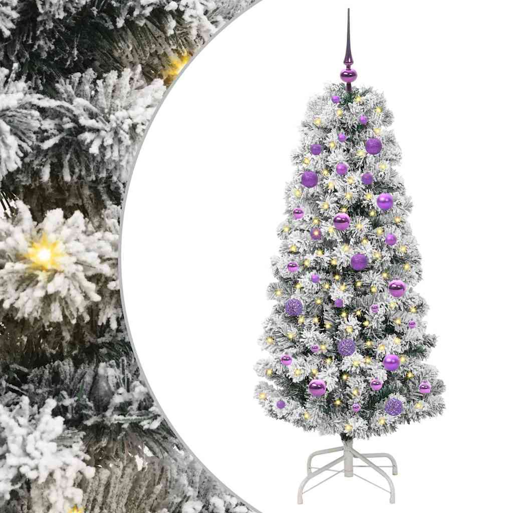 Kunstig sammensatt juletre med 150 LED Grønn og hvit 150 cm