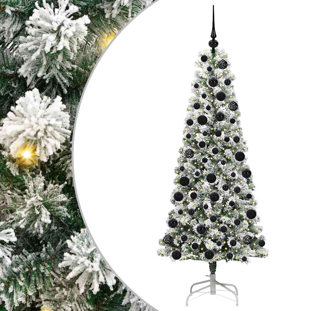 Kunstig sammensatt juletre med 300 LED Grønn og hvit 180 cm