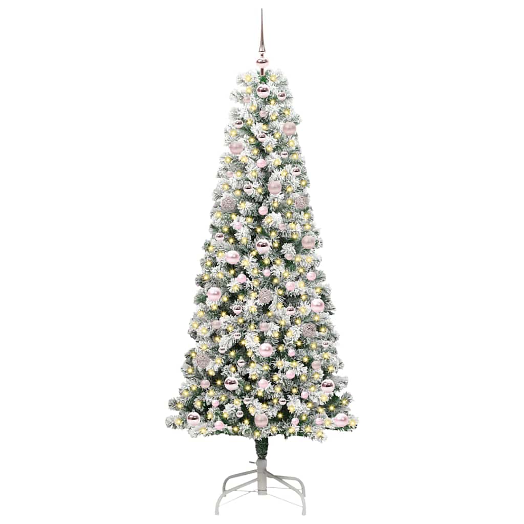 Kunstig sammensatt juletre med 300 LED Grønn og hvit 180 cm