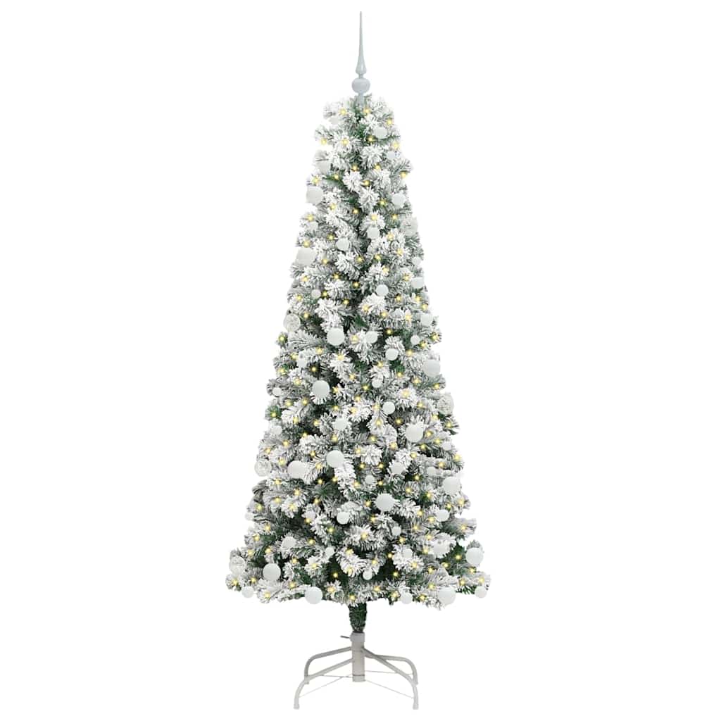 Kunstig sammensatt juletre med 300 LED Grønn og hvit 180 cm