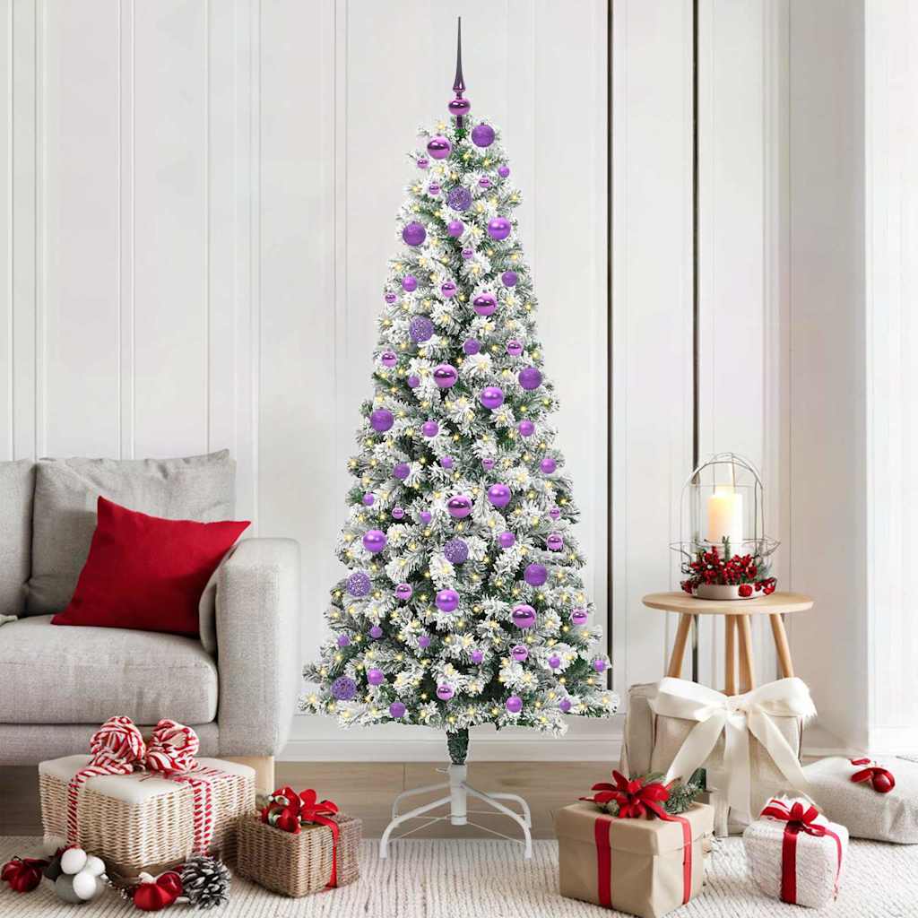 Kunstig sammensatt juletre med 300 LED Grønn og hvit 180 cm