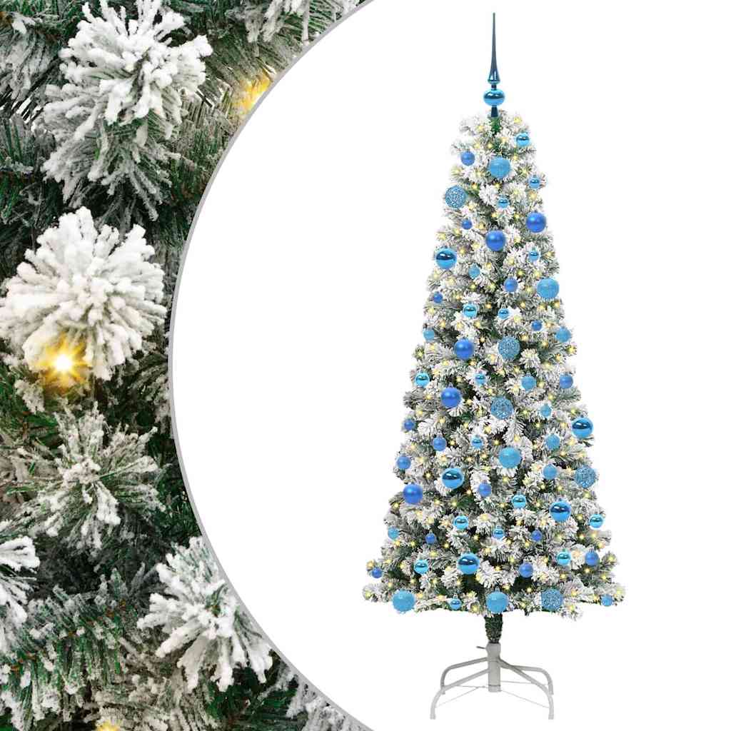 Kunstig sammensatt juletre med 300 LED Grønn og hvit 180 cm
