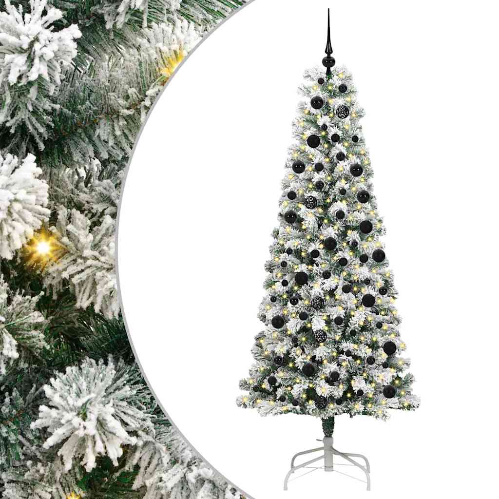 Kunstig sammensatt juletre med 300 LED Grønn og hvit 210 cm