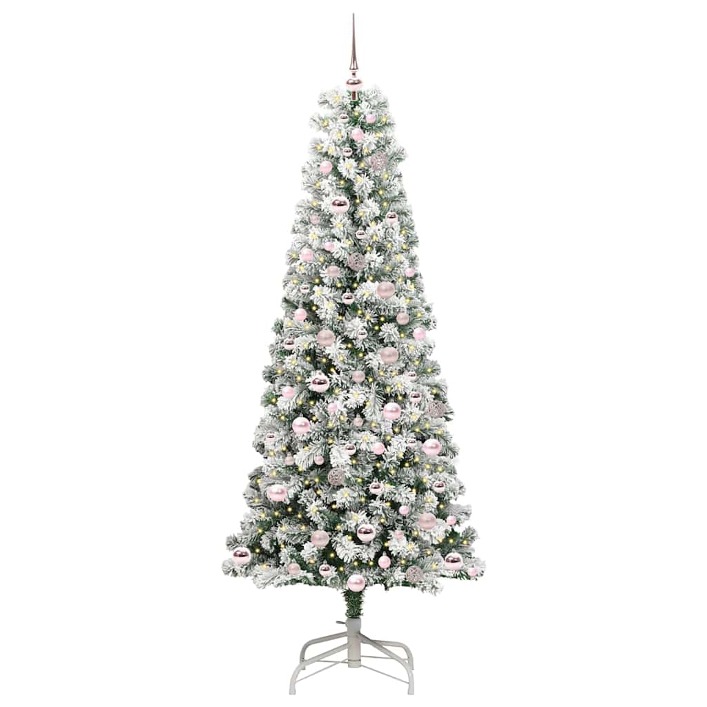 Kunstig sammensatt juletre med 300 LED Grønn og hvit 210 cm